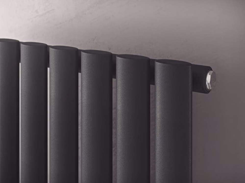 Bathroom Kingdom Nova Anthracite Single Oval Horizontal Wall Hung Radiator, Grey, W: 100 cm, H: 41 cm, D: 4.1 cm – 2