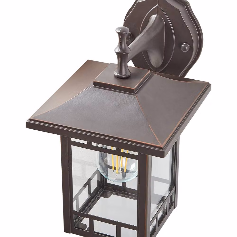 Wyld and Coco Vintage Black Metal and Glass Outdoor Wall Lantern – 4