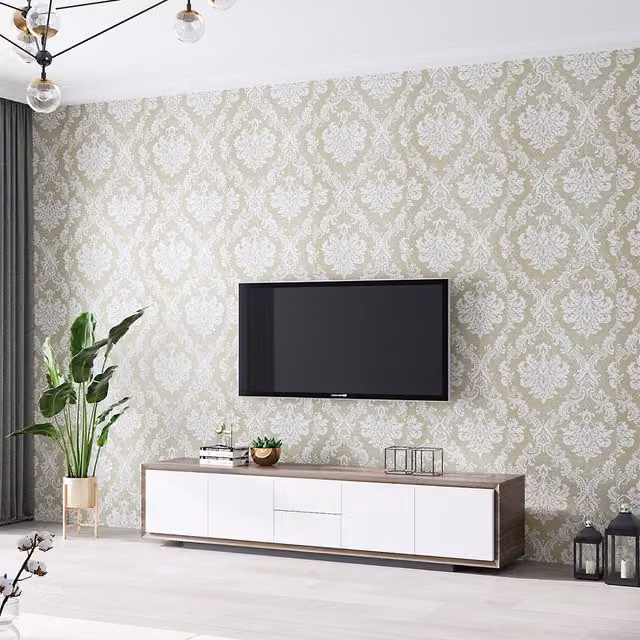 Garden Sanctuary Gold Floral Botanical Self-Adhesive Vinyl Wallpaper Roll