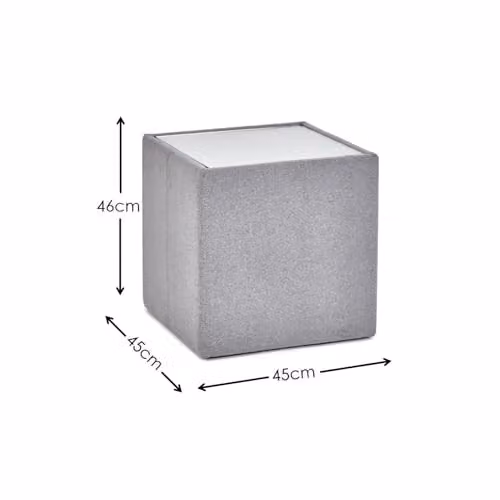 Julian Bowen Rohe Platinum Fabric Lamp Table in Grey with Glass Top, W/D/H: 45 x 45 x 45 cm – 2