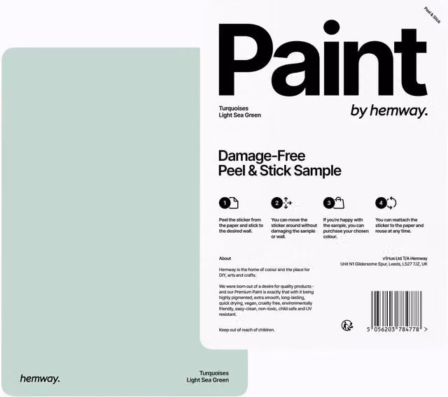 Hemway Chalk Paint A5 Sample Swatch in Light Sea Green
