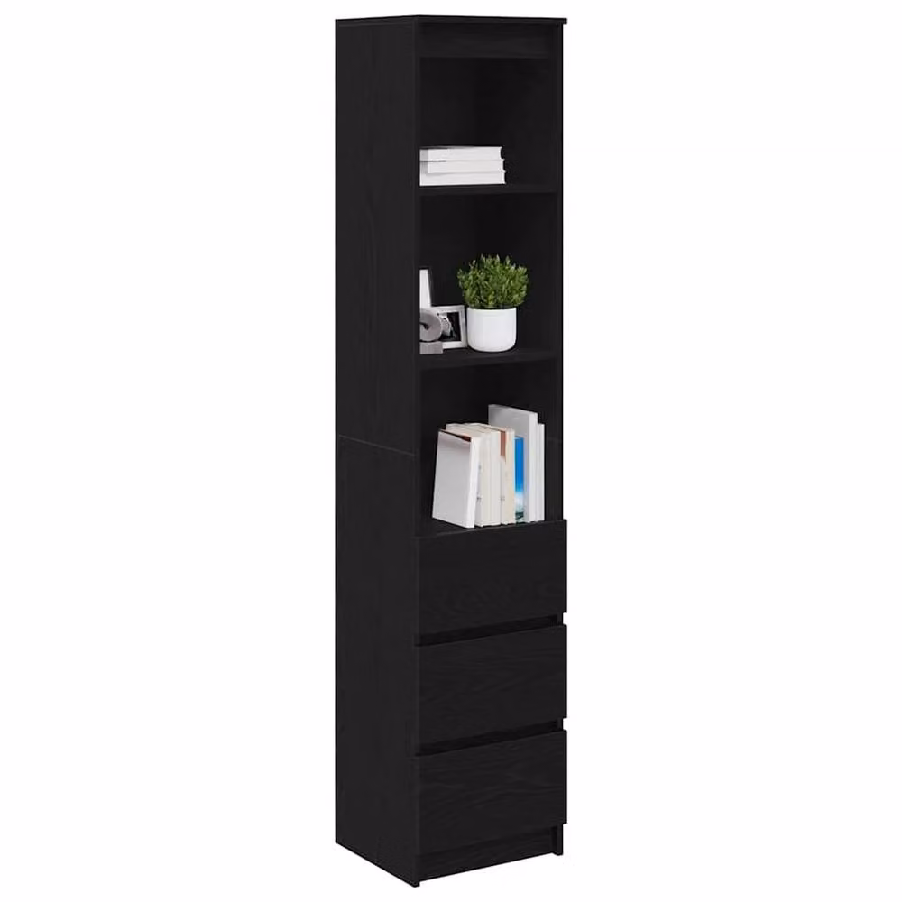 Berkfield Home Black Oak Highboard, W/D/H: 37.5 x 35 x 180 cm – 3