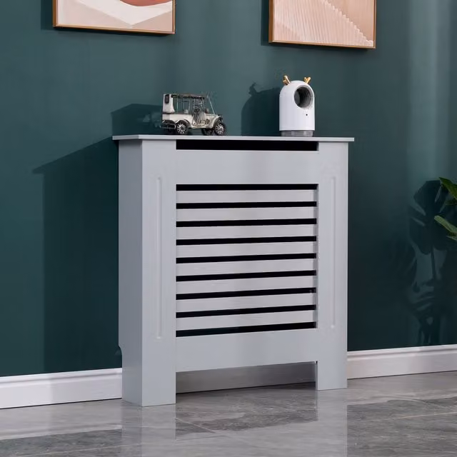 WestWood Line Modern MDF Wooden Wall Shelf Radiator Cover in Grey Matt