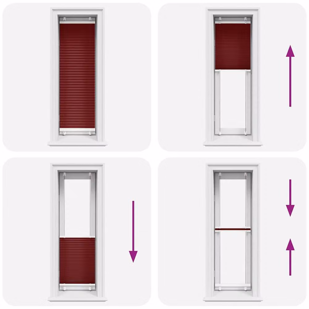 Berkfield Home Single Pleat Polyester Blind in Bordeaux Red, W: 50 cm x H: 100 cm – 3