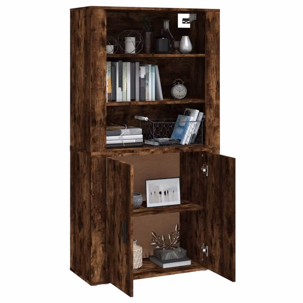 Berkfield Home Smoked Oak Highboard in Brown – 4
