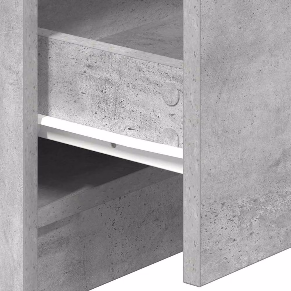 Berkfield Home Set of 2 Durable Bedside Cabinets with 2 Drawers in Concrete Grey, W: 40 cm, D: 36 cm, H: 50 cm – 2