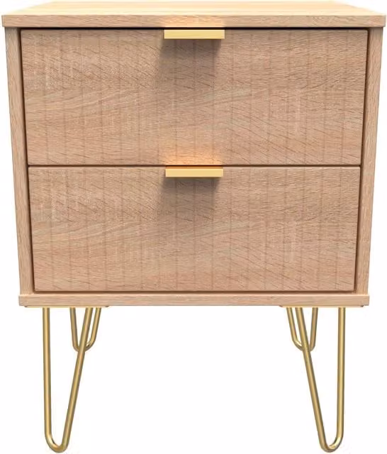 2 U Bexley 2 Drawer Bedside Cabinet in Light Oak