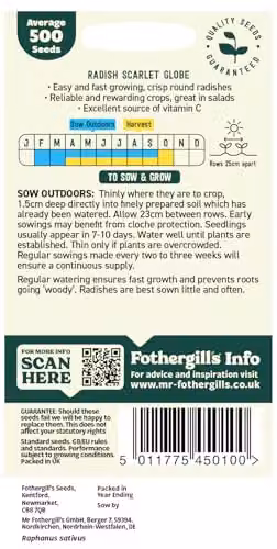 Mr Fothergill's Oh Sow Simple Radish Round Vegetable Seeds, Red and White – 2