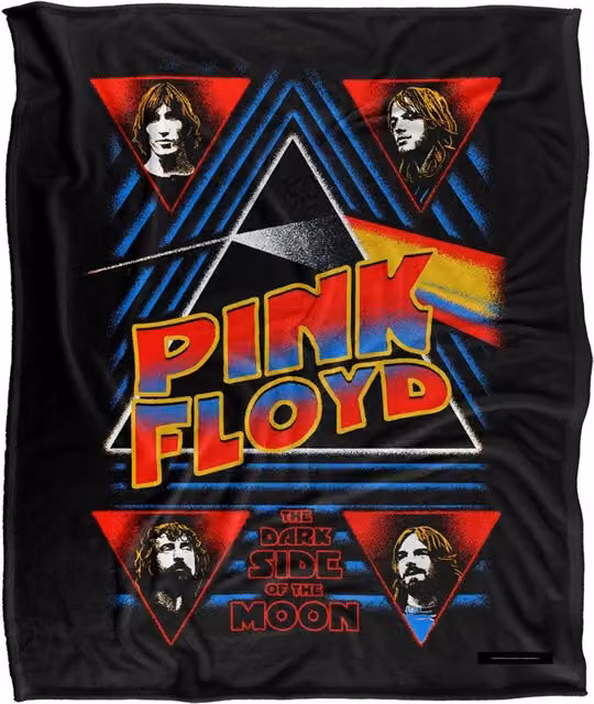 LOGOVISION Pink Floyd Dark Side Super Soft Fleece Throw Blanket, White, W/D/H: 152 x 127 cm – 6