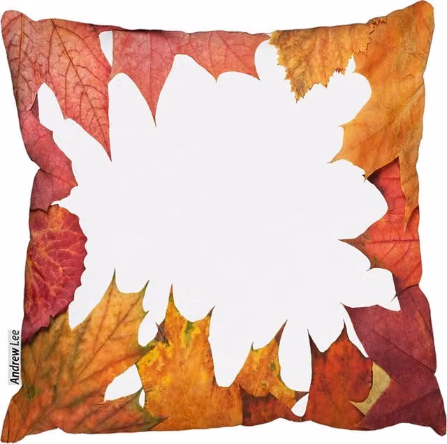 Andrew Lee Red Autumn Border Floral Square Cushion, Multicolour, W: 60 cm x H: 60 cm
