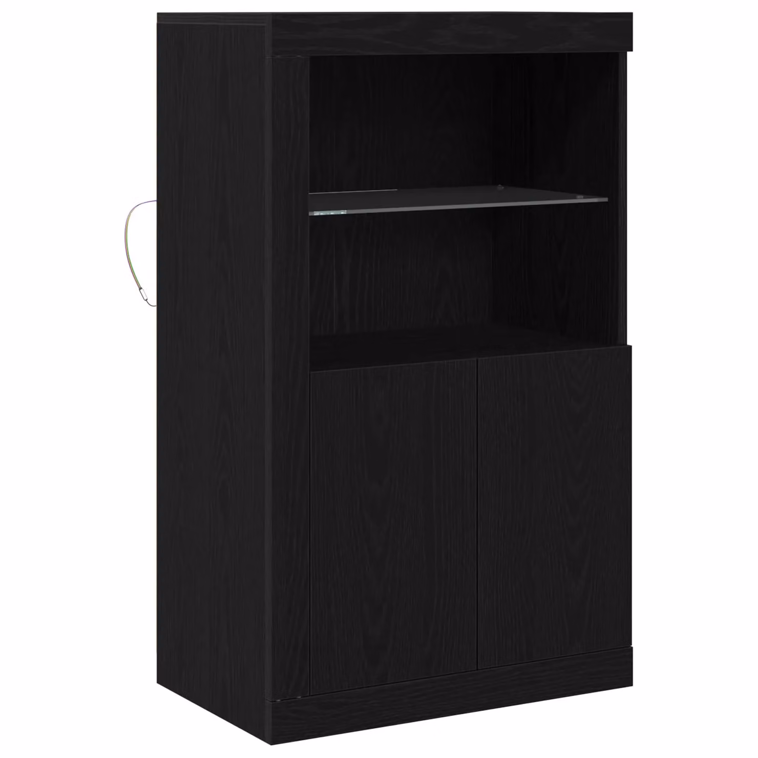 Berkfield Home Black Oak Sideboard with Integrated LED Lighting, W/D/H: 100 x 35 x 37 cm – 2