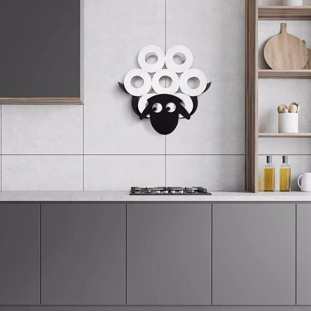 EONLION Black Sheep Metal Toilet Roll Paper Storage, W: 180 cm x D: 5 cm x H: 180 cm – 3