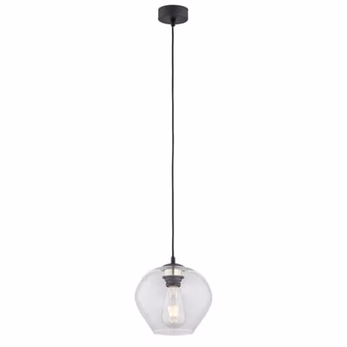 Kalimera 4041 Wizza Suspended Glass Sphere Pendant Light in Black and Transparent Argon