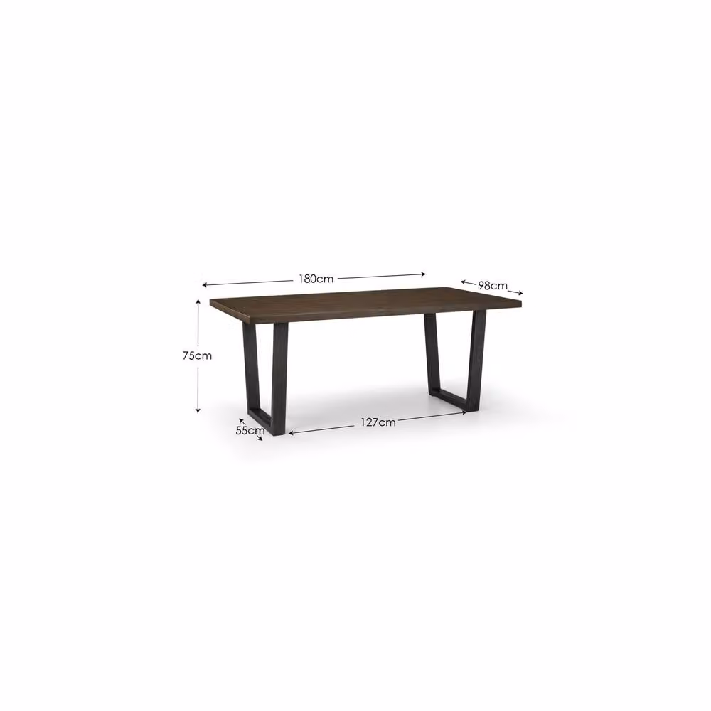 Cheshire Huxford Rectangular Oak Dining Table in Brown and Multicolour, 180 cm – 3