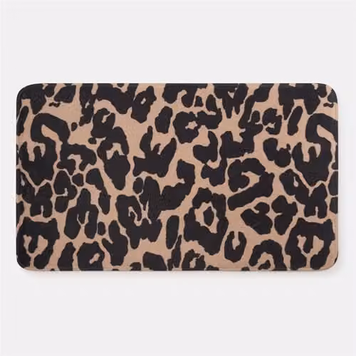 OHS Leopard Print Non-Slip Bath Mat, Black and Beige, W: 45 cm, D: 75 cm – 5