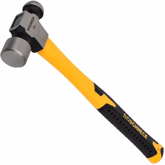 Roughneck Forged Steel Ball Pein Hammer with Yellow Fibreglass Shaft