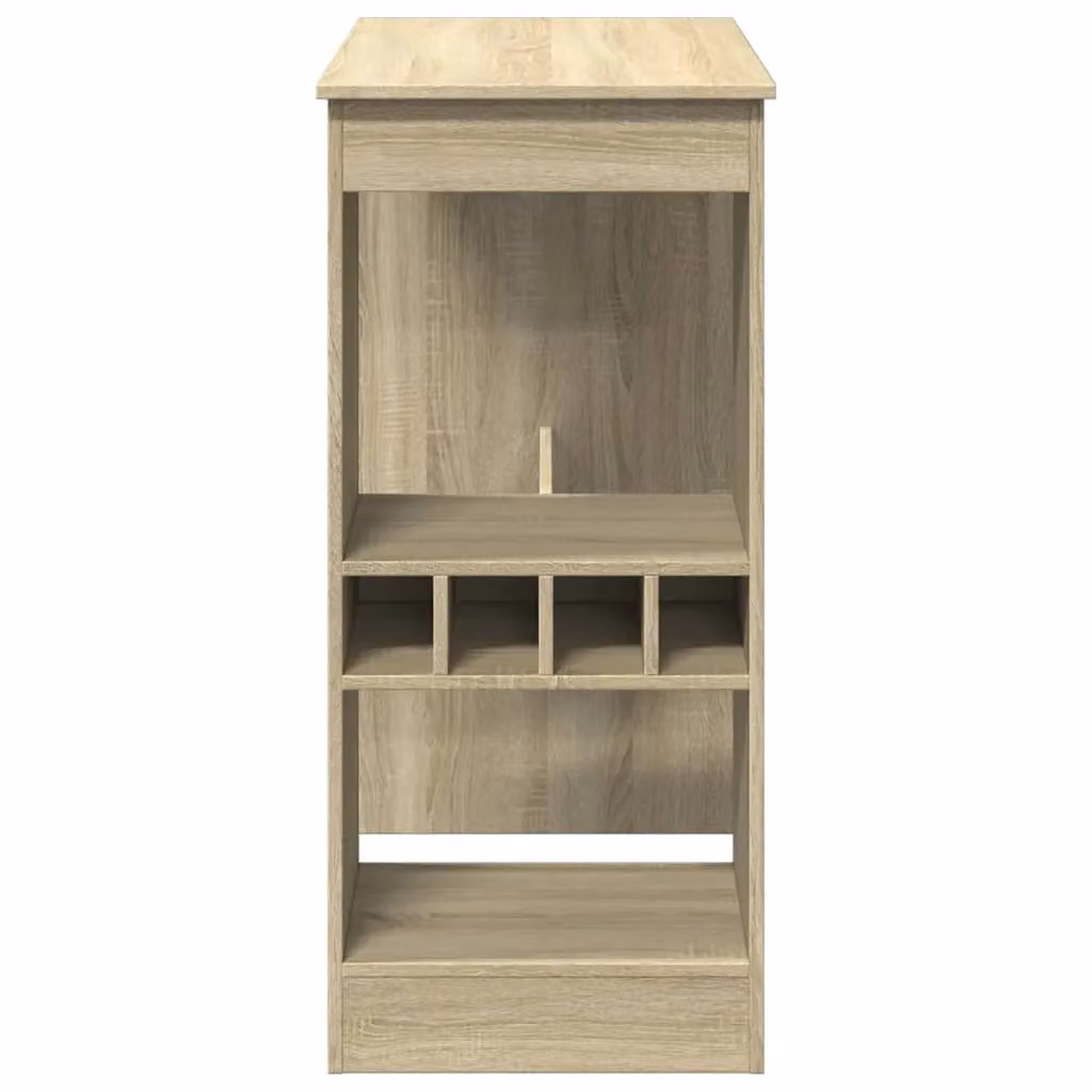 Berkfield Home Bar Table with Racks in Sonoma Oak, Brown, W/D/H: 90 x 47.5 x 103.5 cm – 4