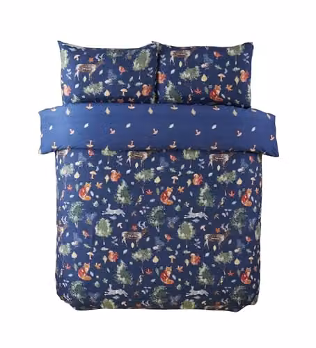 Rapport Home Single Christmas Reversible Microfibre Duvet Cover Set with Pillowcase, Multicolour Graphic Design, W/D/H: 135 x 200 cm, Pillowcase: 50 x 75 cm – 1