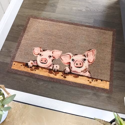 My Mat My Piglets Nylon Indoor Door Mat, Multicolour, W: 50 cm, D: 75 cm – 2