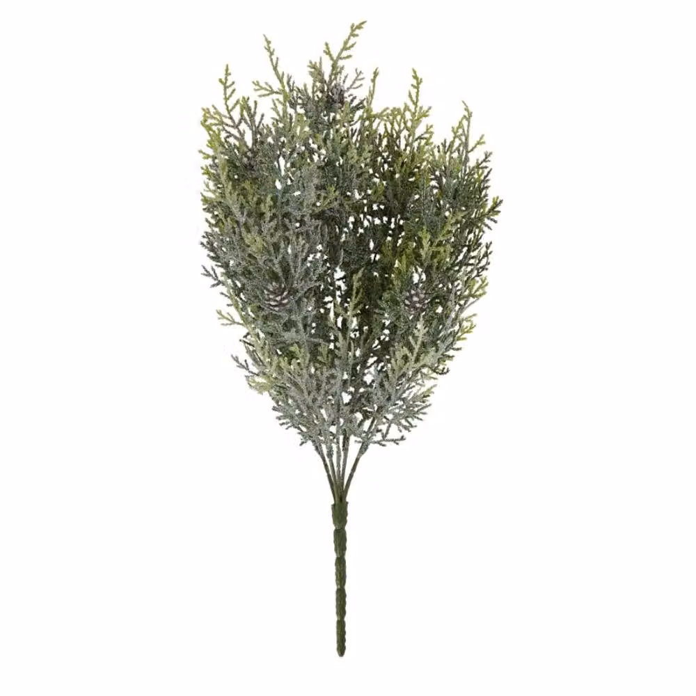 Lemon Pavilion Frosted Pine Spray Stem with Pinecones, White and Green, W: 30 cm, D: 30 cm, H: 49 cm – 3