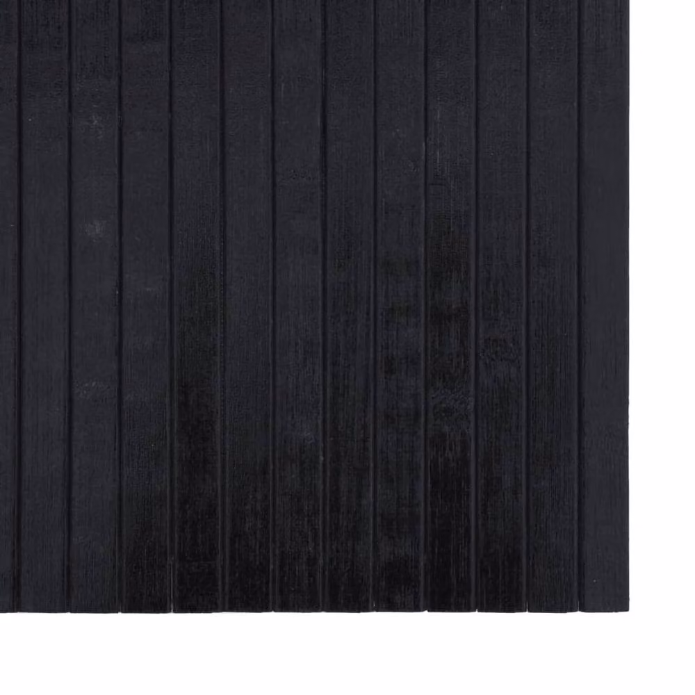 Berkfield Home Rectangular Black Bamboo and Polypropylene Rug, W: 100 cm, L: 200 cm – 4