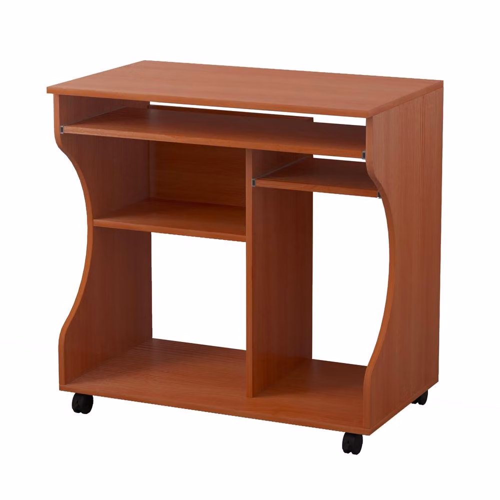 Rolipo Multi-Storage Compact Computer Desk with Castors in Brown – 2