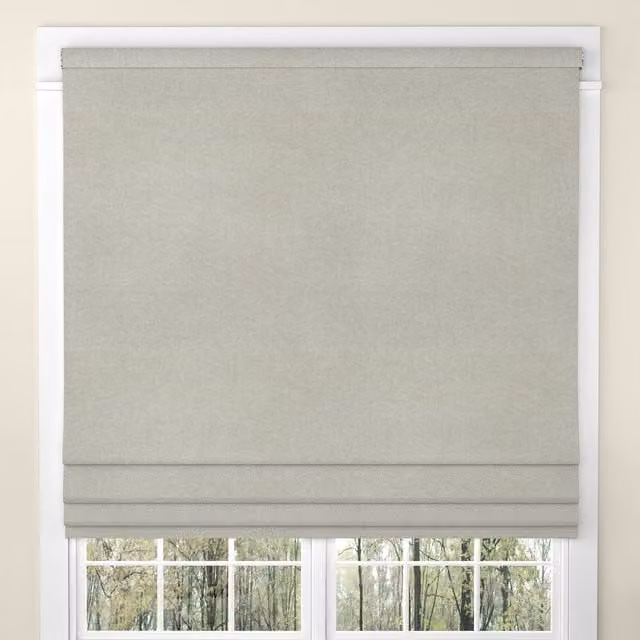 ANTE DECOR Aurora Made To Measure Blackout Roman Blind in Plain Linen Style, Beige or Grey