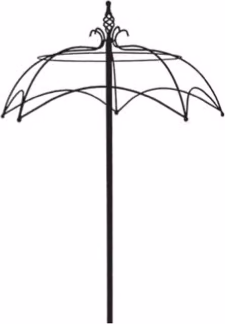 Poppyforge Umbrella Trainer Plant Border Support Single Stem Tuteur in Black Steel