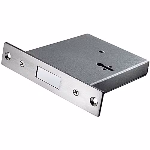 Loops 1-Lever Mortice Deadlock in Satin Steel, Depth: 106 mm
