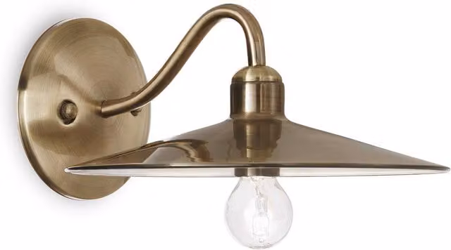 Ideal Lux Cantina 1 Modern Dome Wall Light in Gold/Brass