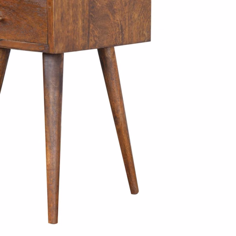 Wyld Haus Olbia Mini Chestnut Mango Wood Bedside Table with Drawer in Brown – 5