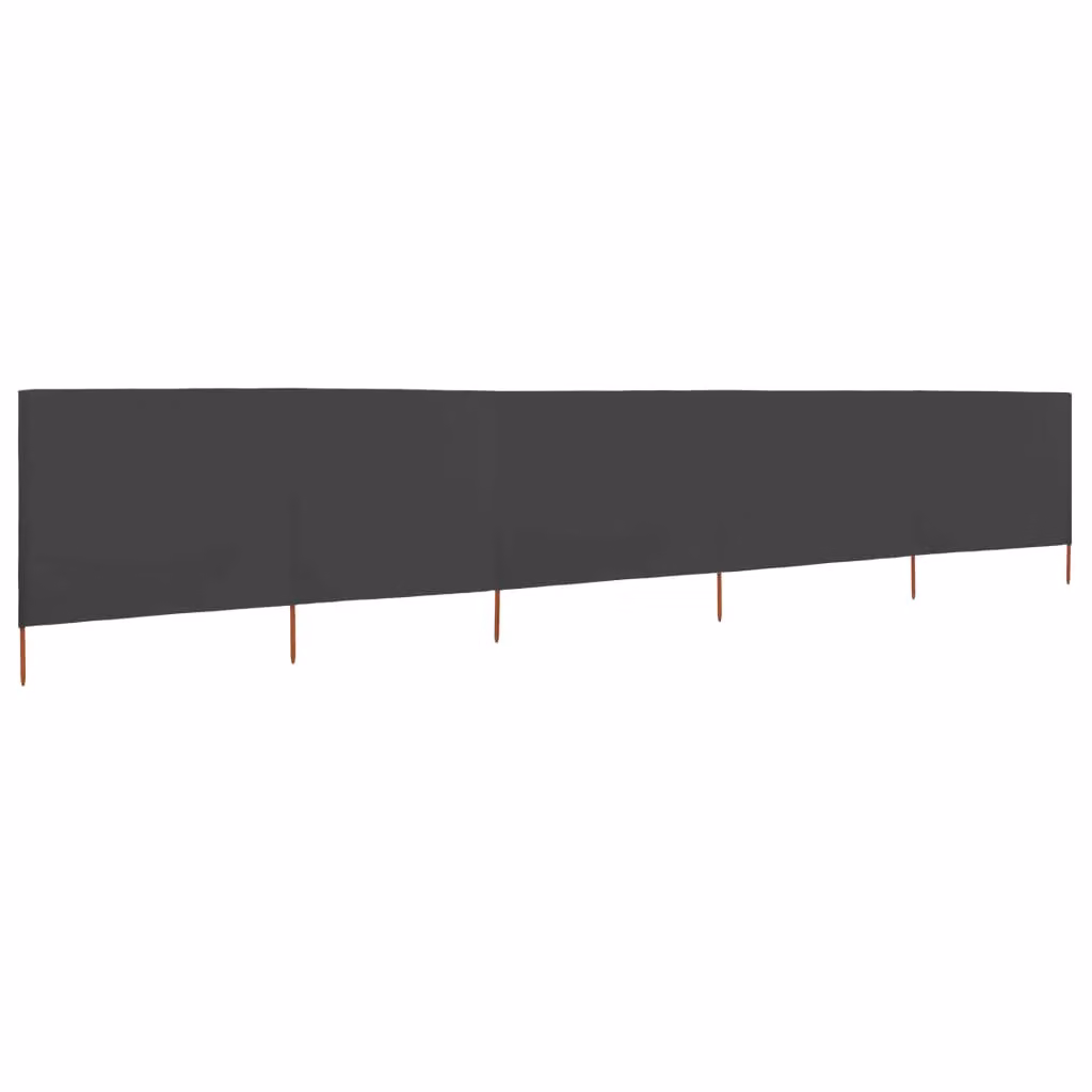 Berkfield Home 5-Panel Freestanding Fabric Wind Screen, Anthracite Black, W: 600 cm, H: 80 cm – 2