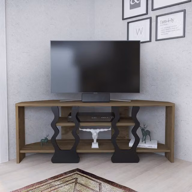 Decorotika Firal TV Unit for TVs up to 45 inch in Black and Brown