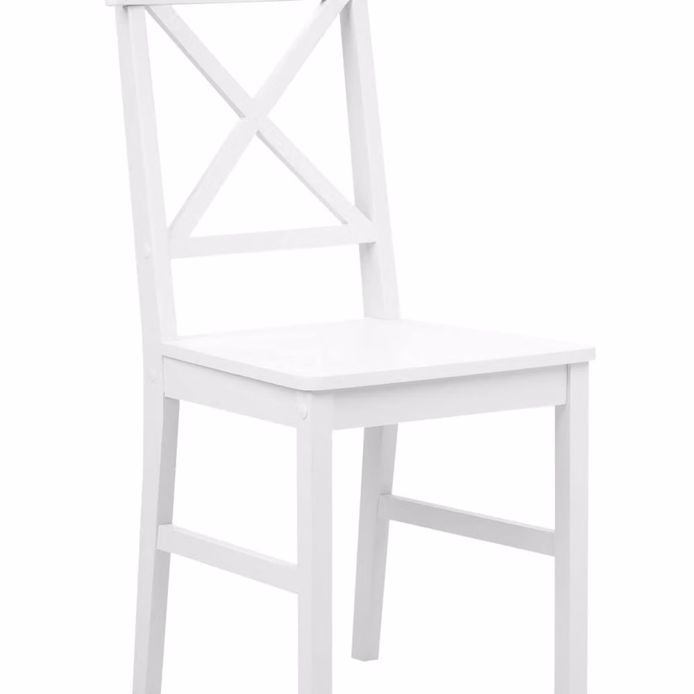 Wyld and Coco Set of 2 Cottage-Style White Poplar Wood Dining Chairs – 2