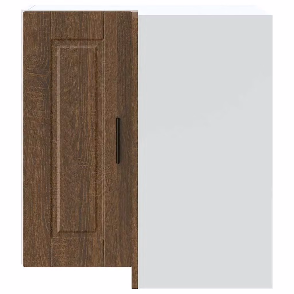 Berkfield Home Porto Modern Wall Mounted Kitchen Corner Cabinet in Brown Oak Matt MDF – 3