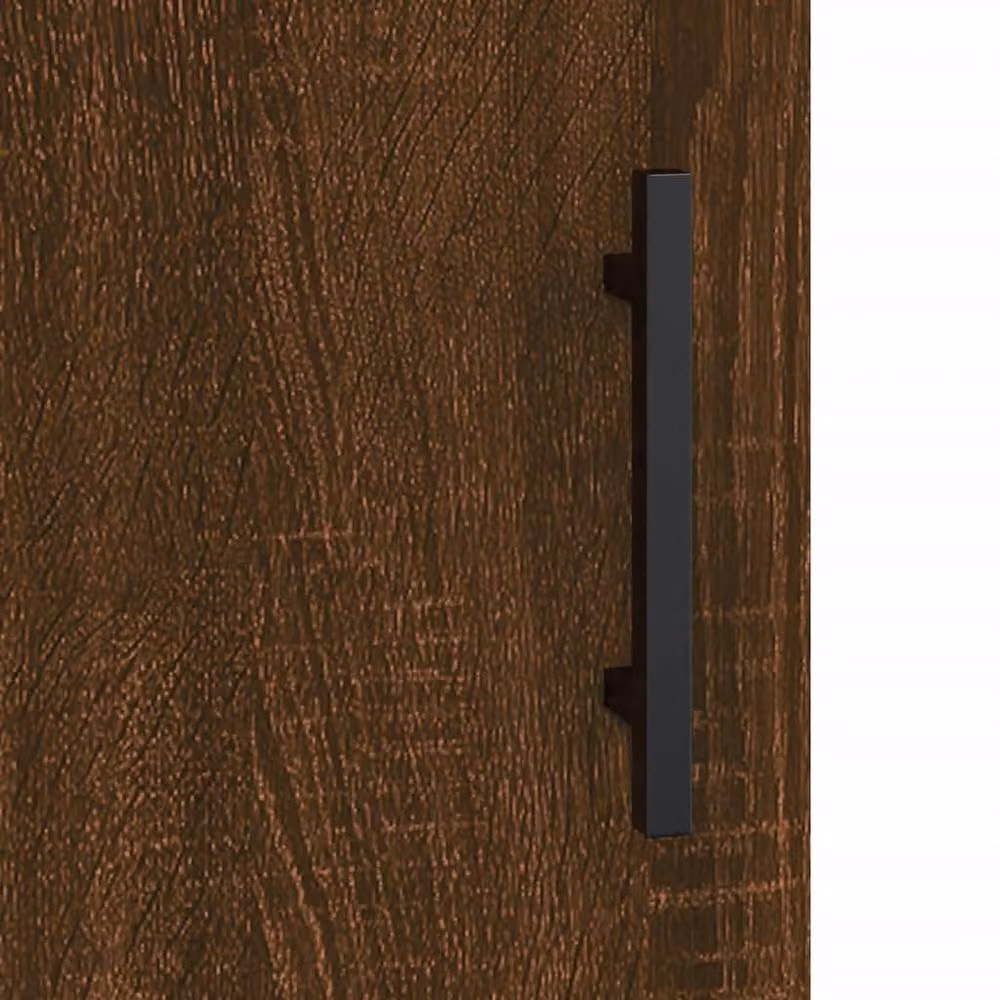 Berkfield Home Set of 2 Modern Brown Oak Bedside Cabinets, W/D/H: 40 x 40 x 50 cm – 8