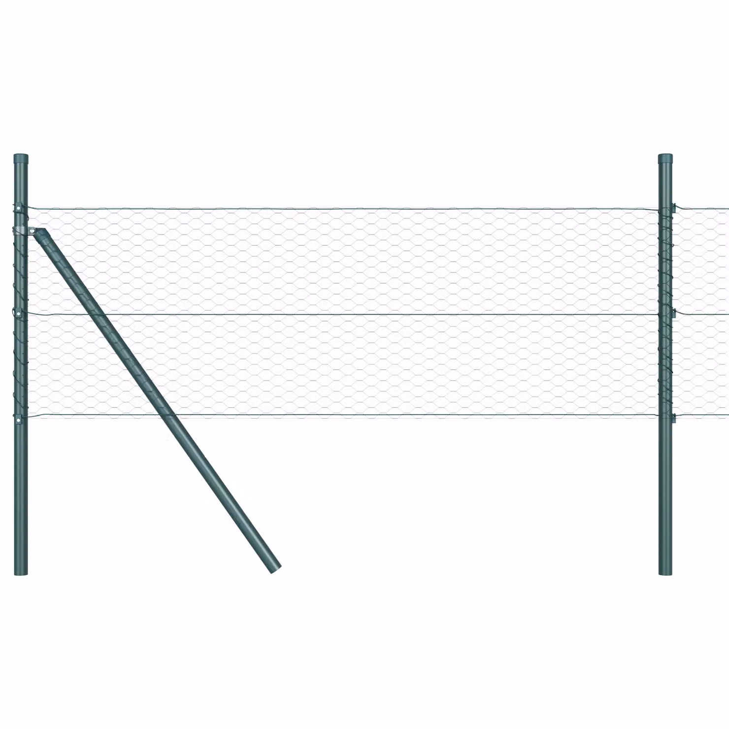 Berkfield Home Green Powder-Coated Steel Hexagon Fence, H: 0.8 m x W: 10 m – 2