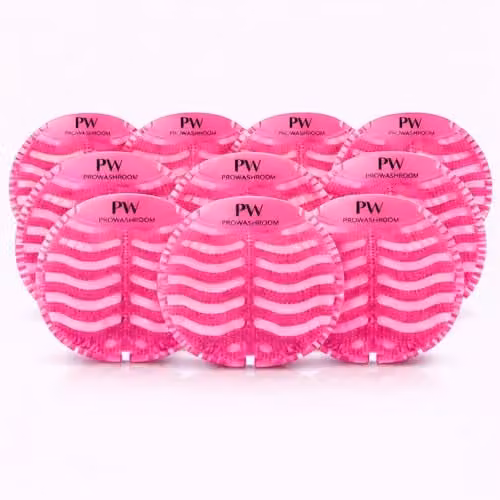 Pro Washroom Anti-Splash Urinal Mats with Watermelon Scent, Pack of 10, Pink, Diameter: 16.5 cm