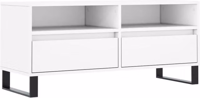 Berkfield Home Modern White TV Cabinet W/D/H: 100 x 34.5 x 44.5 cm – 1