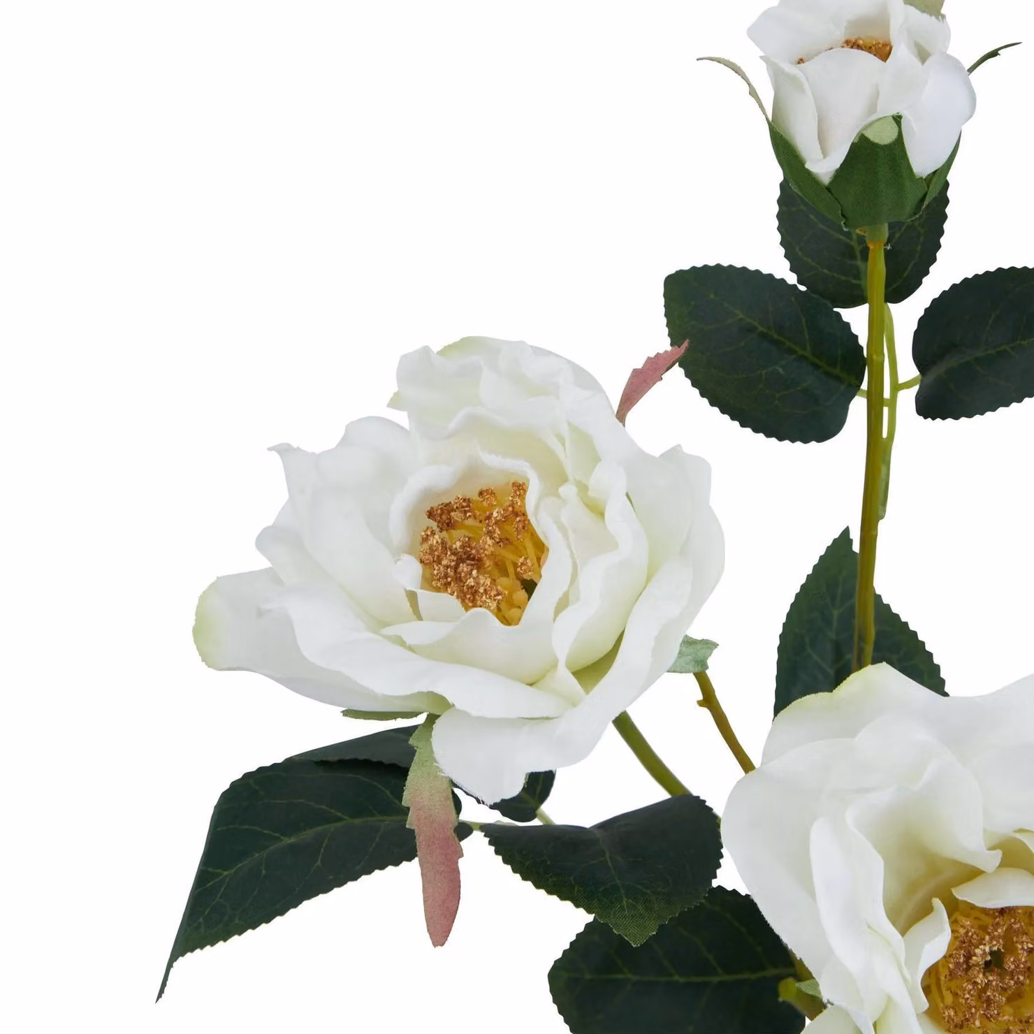 Hill Interiors The Natural Garden Collection Tea Rose Artificial Flower in White – 2