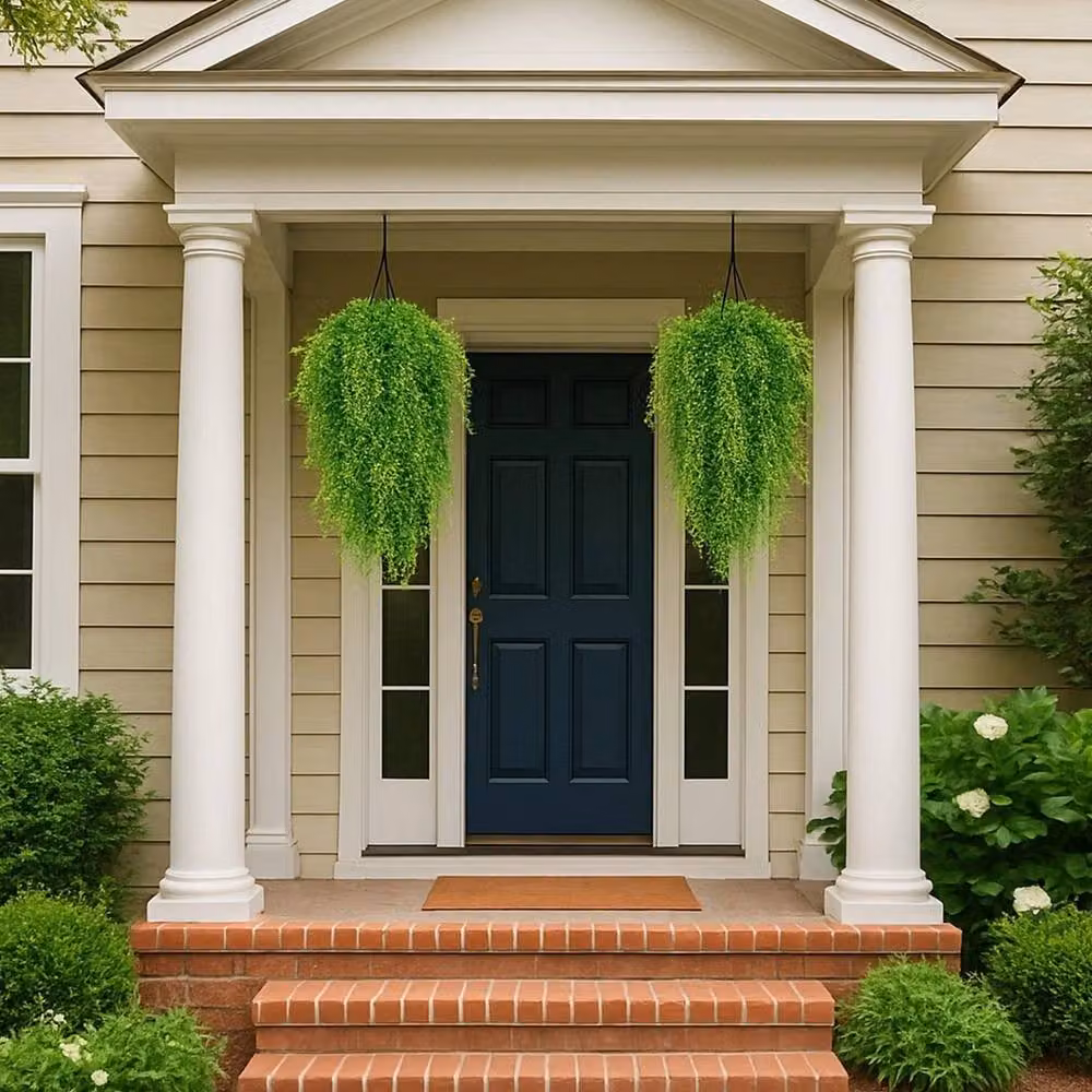 Havendro 12 Pack of Green Artificial Hanging Ferns for Indoor and Outdoor Use – 4