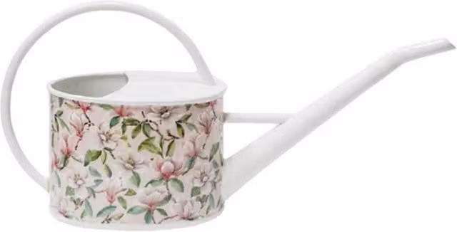 Lemon Pavilion Furniture and Decor Maisie Vintage Magnolia Watering Can in Multicolour Metal, W43 x D13 x H20 cm – 1