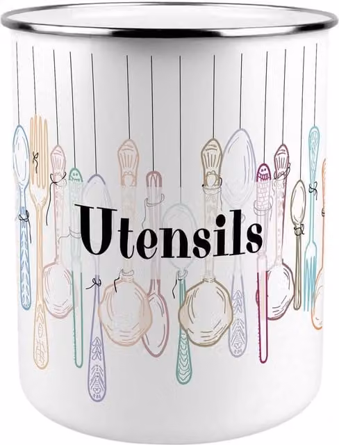 Purely Home Multicoloured Ceramic Freestanding Vintage Cutlery Kitchen Utensil Holder