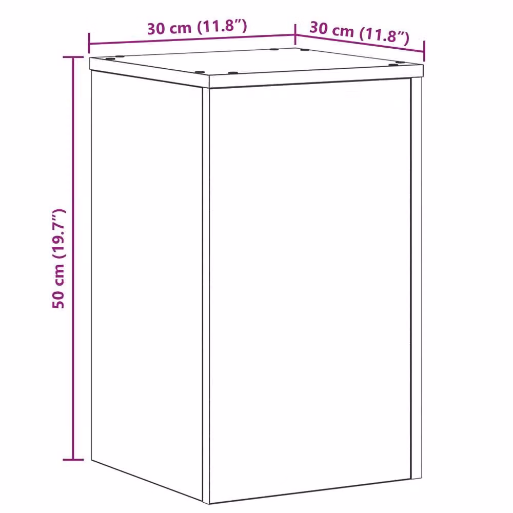 Berkfield Home Set of 2 Modern Black Oak Plant Stands, W/D/H: 30 x 30 x 50 cm – 7