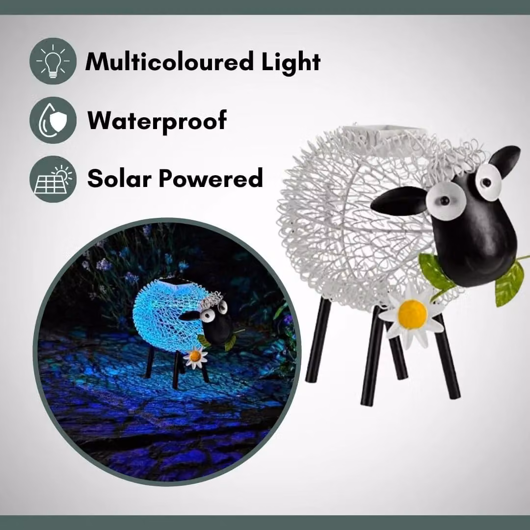 Marco Paul White Metal Solar Silhouette Sheep Ornament – 5
