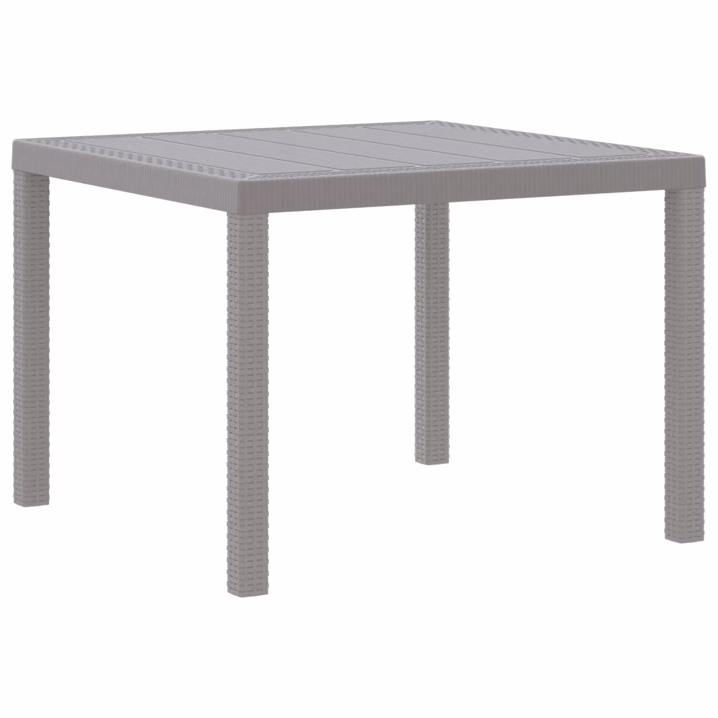 Berkfield Home Garden Table in Light Grey Poly Rattan, W/D/H: 100 x 100 x 73 cm – 2