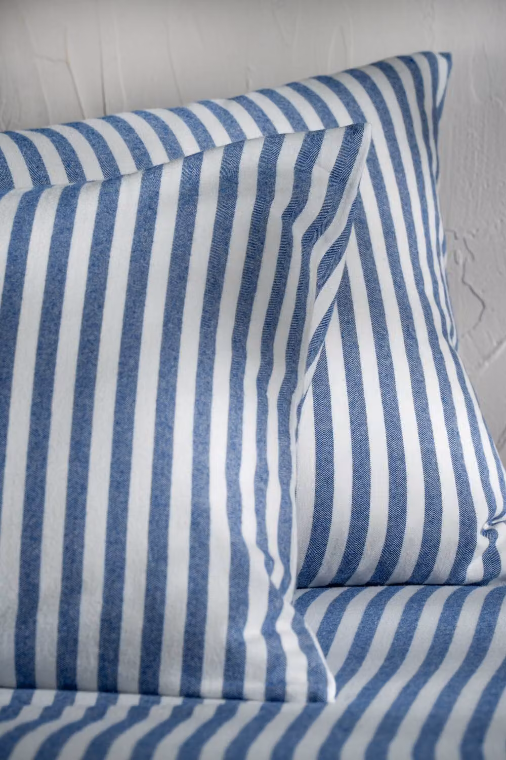 Soak&Sleep Mediterranean Blue Herringbone Stripe Cotton Fitted Sheet, King Size, W/D/H: 180 x 200 x 30 cm – 2