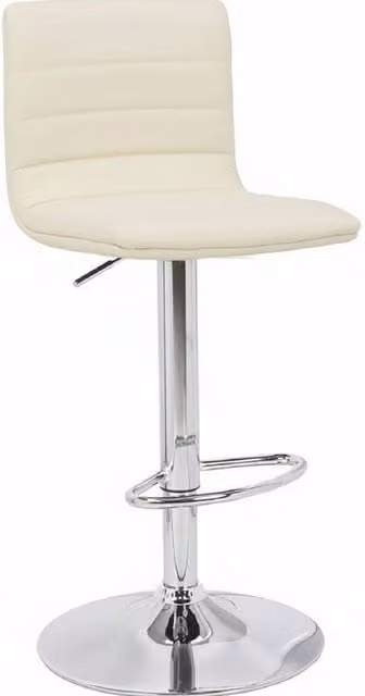 Netfurniture Modern Swivel Kitchen Bar Stool in Beige Synthetic Leather with Metal Frame