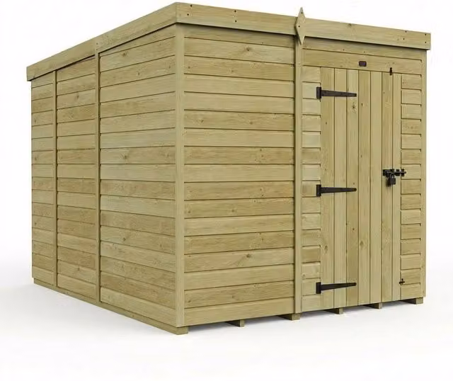 Buttercup Farm Brown Timber Pent Garden Shed with Single Door and No Windows – 1