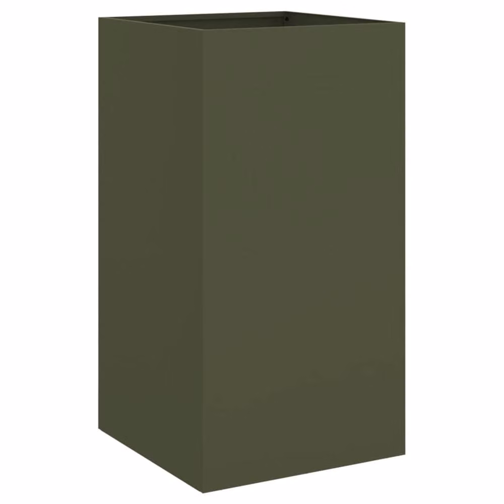 Berkfield Home Steel Planter Tub, Green, W/D/H: 42 x 38 x 75 cm – 2